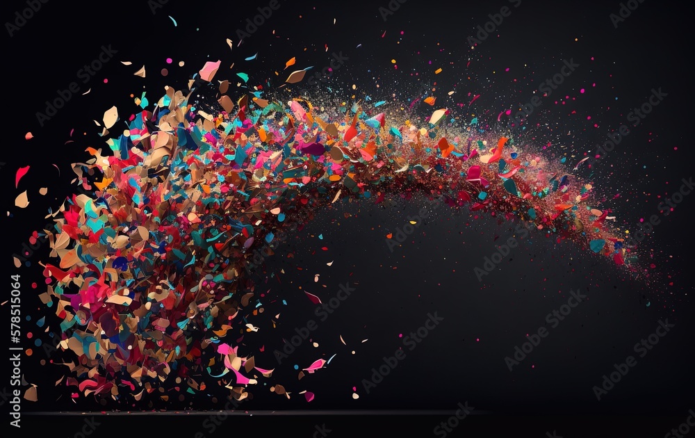 Poster infinite possibilities: an explosion of colorful confetti generative ai