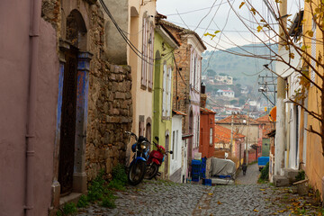 Obraz na płótnie Canvas Picturesque narrow street in the old town of Pergamon. Turkey