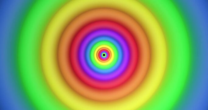 Animation of rainbow circle pattern moving in seamless loop