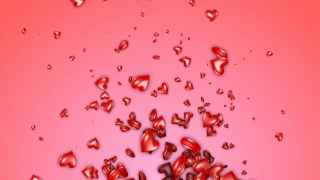 Falling BALLOON HEARTS Animation, Love Concept, Background, Loop
