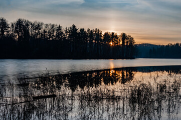 Early Winter Sunset at Lake Williams, York County Pennsylvania USA, Pennsylvania