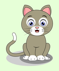Illustration of cute cat. cartoon pet animal animation.