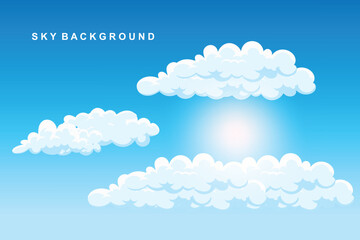 Cloud Background Design, Sky Landscape Illustration, Decoration Vector, Banners And Posters
