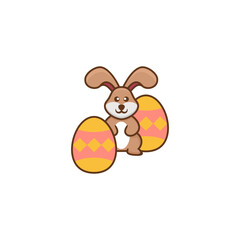 rabbit and egg vector design 