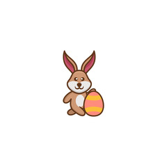 rabbit and egg vector design 