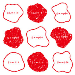 クレヨン素材　ラフな形のフレームセット