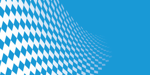Bavarian Oktoberfest pattern with blue and white rhombus Flag of Bavaria Oktoberfest blue checkered background. Vector diamonds background with copy space for text. - obrazy, fototapety, plakaty