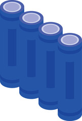 Blue pack battery icon isometric vector. Mobile power. Load cell