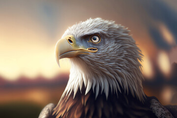 Photorealistic illustration of an eagle. Generative AI