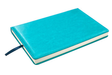 Leather personal office notebook isolated on the white