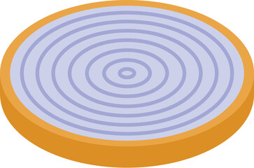 Slice of onion icon isometric vector. Fresh chive. Spring leaf