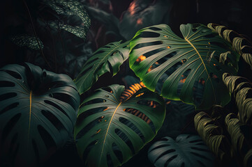leafy jungle palms daylight