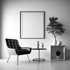 modern living room interior, sleek, simple, made with generative AI