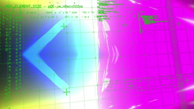 Animation of light trails over grid and data processing