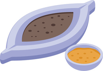 Khachapuri food icon isometric vector. Cooking cuisine. Dinner meal