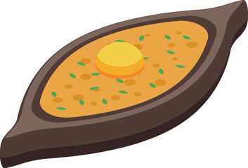 Khachapuri dish icon isometric vector. Bread food. Bread cooking