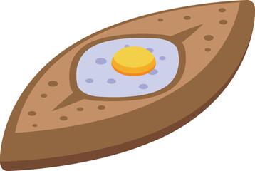 Egg food dish icon isometric vector. Bread lunch. Cuisine meal