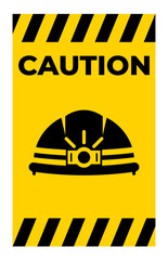 Head Protection Required Sign On White Background