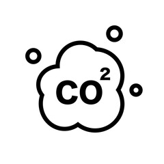 Obraz premium Simple CO2 icon. Carbon dioxide. Vector.