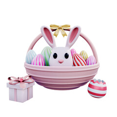 Easter egg basket with bunny