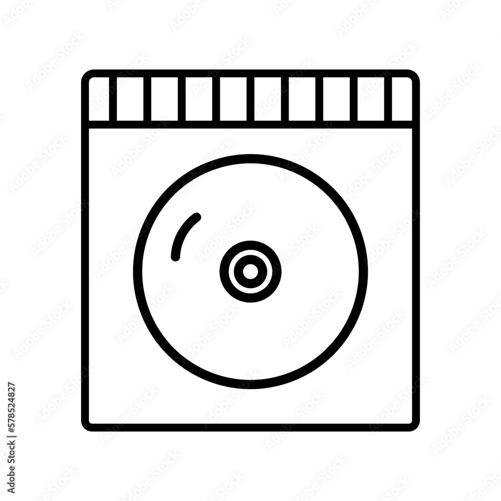 Poster simple cd case and cd icon. vector.