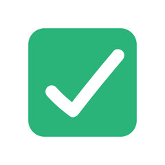 Rounded green checkbox. Input box. Vector.