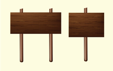 Wooden Signboard, Stand Wood Board vector