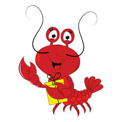cute lobster animal cartoon
