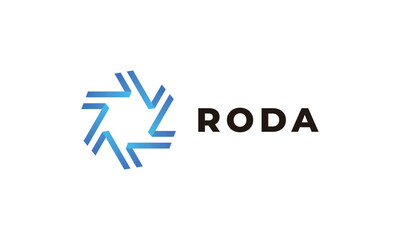 PrintLogo vector star line blue color minimalist concept design