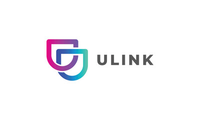 Logo vector emblem letter U minimalist design logotype secure symbol modern icon