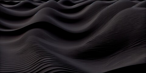 Obraz premium Black fluid swirling background, generative Ai