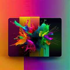 Digital art concept with multicolor splashes, generative ai