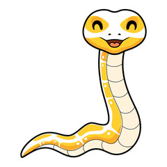 Fototapeta premium Cute albino ball python snake cartoon