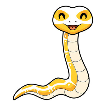 Cute albino ball python snake cartoon