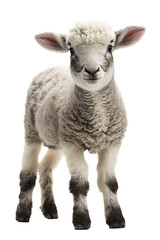 Obraz premium isolated WHITE LAMBS, spring, illustration, transparent background, png, generative ai