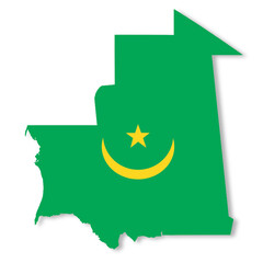 Mauritania map on white background with clipping path 3d illustration