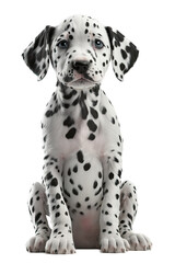 isolated cute Dalmatian puppy with roses, spring, illustration, transparent background, png, generative ai