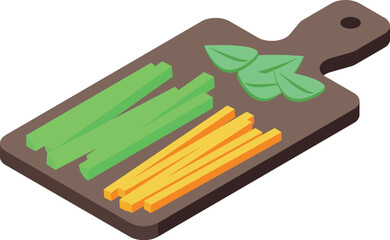 Cooking spring roll icon isometric vector. Chinese cuisine. Tasty dish