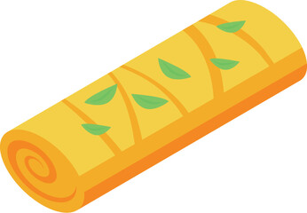 Snack roll icon isometric vector. Spring menu. Eat asian
