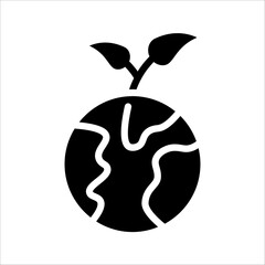 green earth planet concept, icon, world ecology, nature global protect, Environmental sustainability simple symbol. vector illustration on white background.