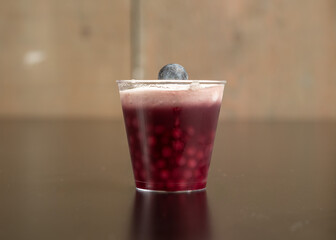 Tapioca dessert made with red wine and sugar
