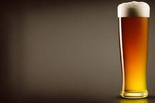 A glass of beer background. Beer mug background illustration. Generative AI