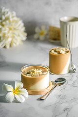 panna cotta creamy coffee on the table