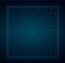 HUD grid for futuristic interface, vector ui or gui. High tech virtual screen or future technology digital dashboard display with hologram dots, lines and squares pattern, HUD radar grid of space game