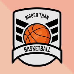 Badge basketball digital design, vector illustration