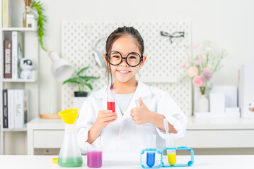 science and children concept girl