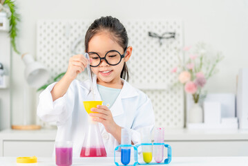 science and children concept girl
