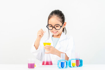 science and children concept girl