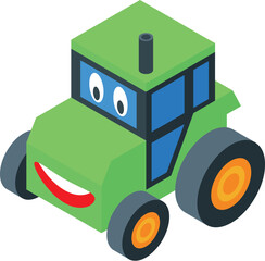 Rc tractor icon isometric vector. Radio toy. Digital play
