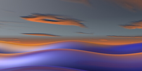 purple orange wave forms wide image